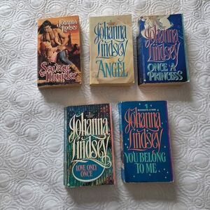 Lot of 5 Johanna Lindsey Paperback Books Some Stepbacks Fabio Historic Romances